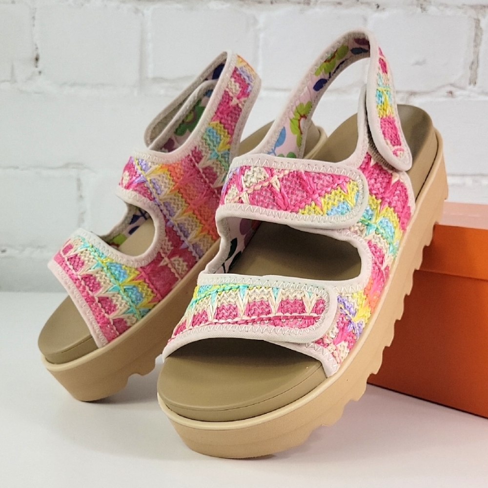 Rocket Dog Balmyre Platform Sandal Rosie Raffia Womens 8